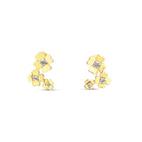 Sterling silver triple gold floral earrings