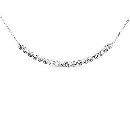 Sterling silver bezel set diamond bar