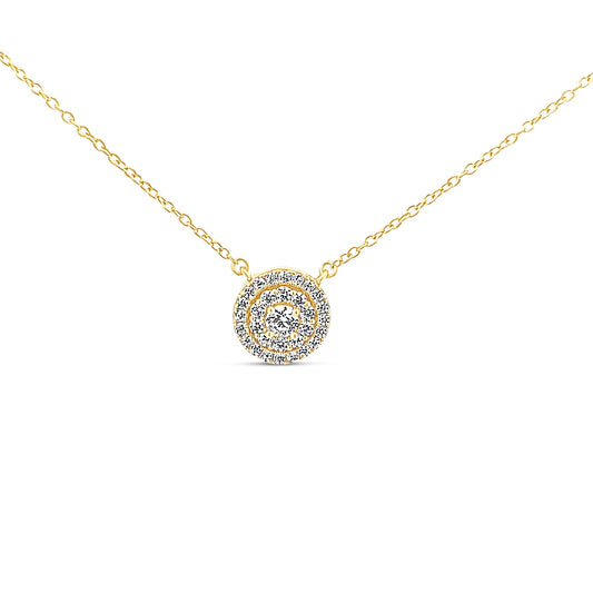 Sterling silver round cz diamond illusion solitaire necklace