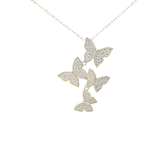 Sterling silver multi butterfly pendant