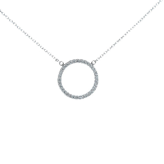 Sterling silver small open circle necklace