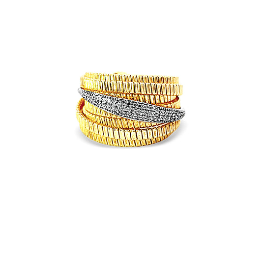 Italian vermeil multi gold rows