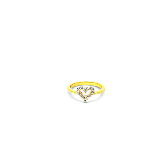 Sterling silver dainty cz diamond open heart ring