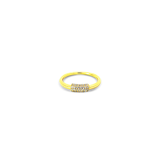 Sterling silver dainty cz diamond bar ring