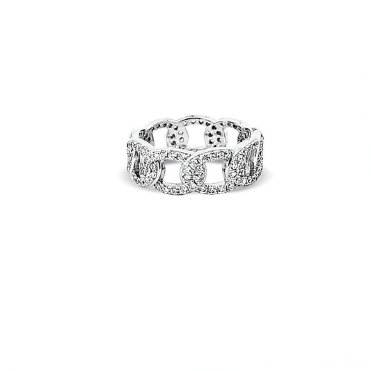 Sterling silver cz diamond cuban eternity ring