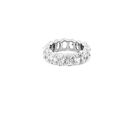 Sterling silver oval cut cz diamond eternity band