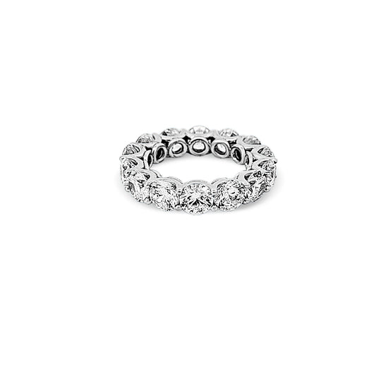 Sterling silver larger round cz diamond eternity band