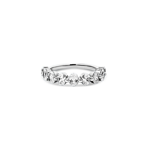 Sterling silver halfway sheer prong eternity band