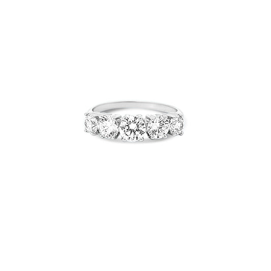 Sterling silver halfway eternity band