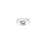 Sterling silver solitaire cz diamond ring